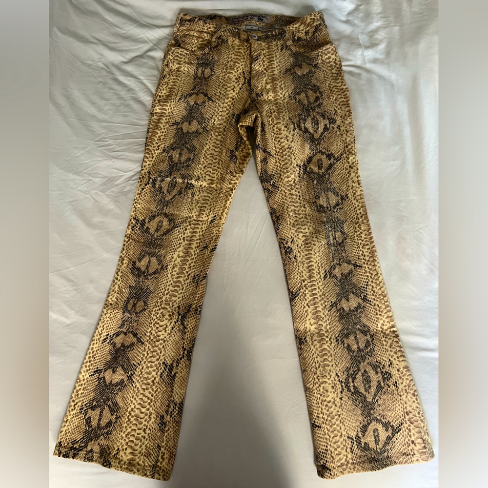 COPY - 90s raver snakeskin Parasuco Jeans with iridescent scales
